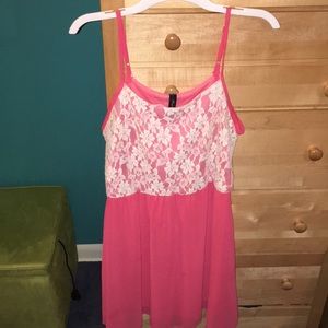 Pink with lace dress